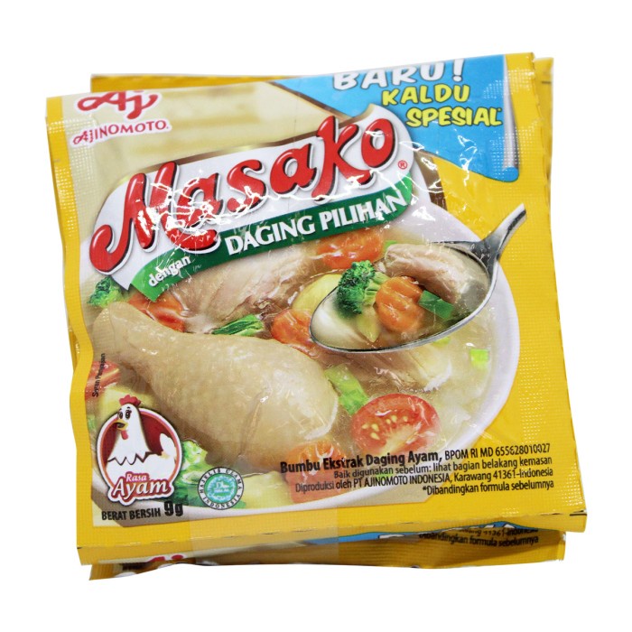 

Masako Ayam Penyedap Rasa 9g/8.5g - 12 Piece (Rtg) - OBOR FOOD