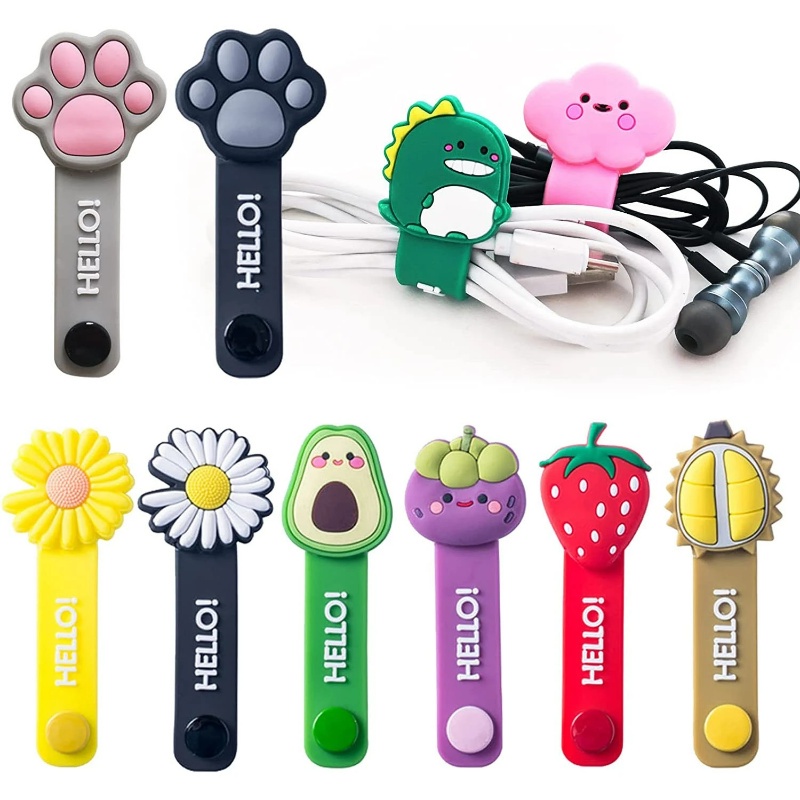 Kreatif Kartun Buah Buahan Bunga Pelindung Kabel Kawat Penggulung/Jalur Data USB Charging Cord Penutup Pelindung Earphone Cables Organizer