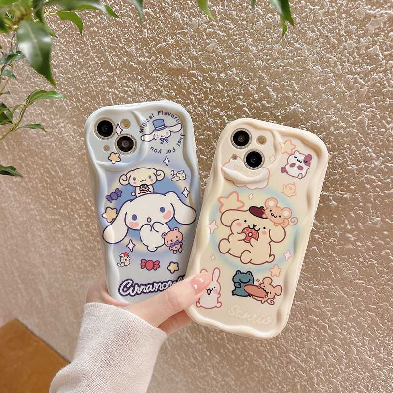 Cream Edge Cinnamoroll Girl Woman Soft Case HP iP iPhone 6 6S 7 8 14 + Plus SE 2020 X XS XR Max 11 12 13 Pro Max FTD Wave Casing Apple