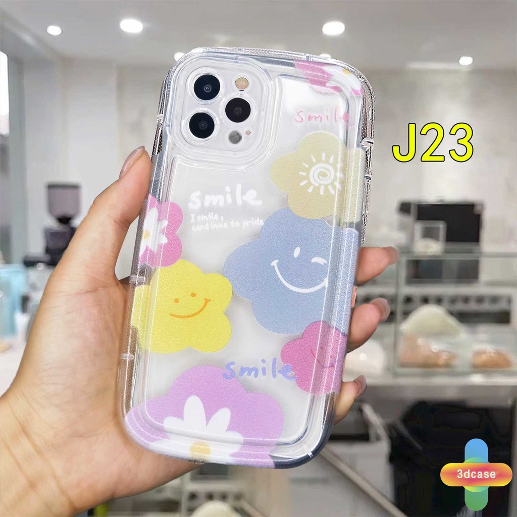 Compatible For Case IPhone 7 Plus 11 6 6S 8 14 Plus XR 11 12 13 14 PRO MAX 11 12 13 X XS MAX Se 2020 6SPlus 7Plus 6Plus 8Plus 14Plus XSMAX Colourful Smile Flower Soft Airbag Soap Case