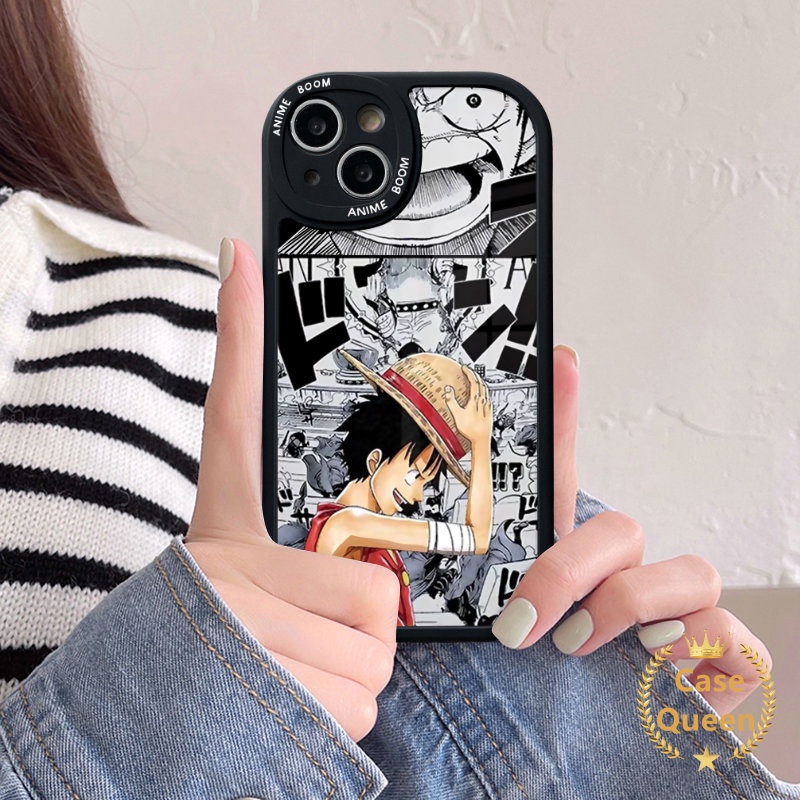 Trendy Lucu Anime One Piece Kartun Luffy Phone Case Kompatibel Untuk IPhone XR 11 14 12 13 Pro Max 8 6s 6 7 plus X XS Max SE 2020 Lembut Tpu Back Cover