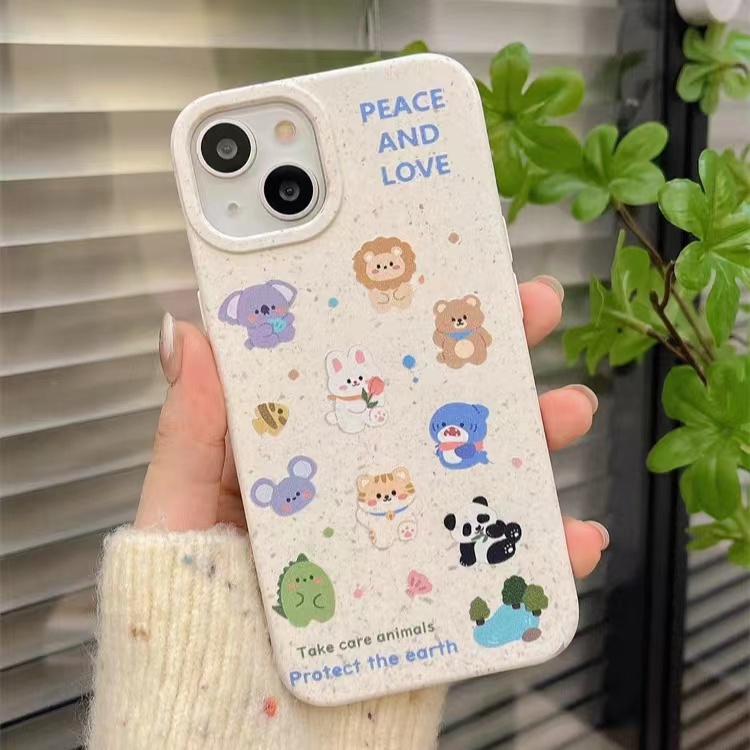 IPHONE Casing Ponsel Iphone11 ins Bahan Ramah Lingkungan Perlindungan Kamera Cocok Untuk Iphone14 13 12 14Plus Pro MAX 7 8Plus X XR XS MAX SE 12mini 13mini Model Empat Sudut Shockproof