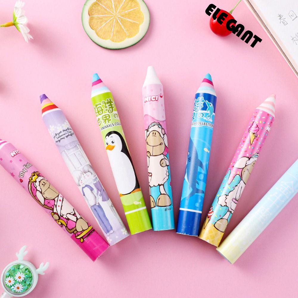 [Elegan] Pencil Eraser Kawaii Kartun Kantor Sekolah Anak Perlengkapan Koreksi Rainbow Eraser