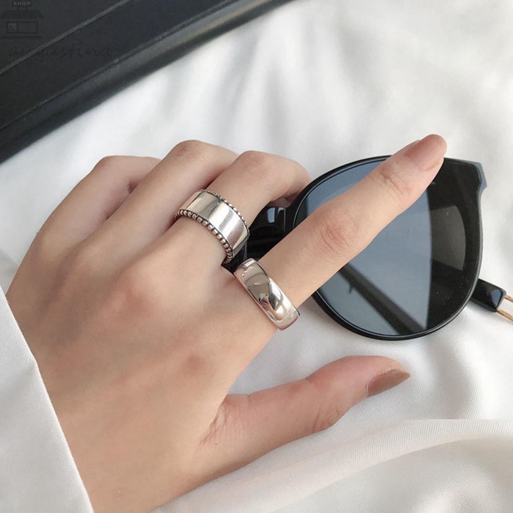 Agustinina Rimmed Cincin Terbuka Minimalis Korea Perhiasan rings Perempuan Tembaga Menebal Cincin Ekor
