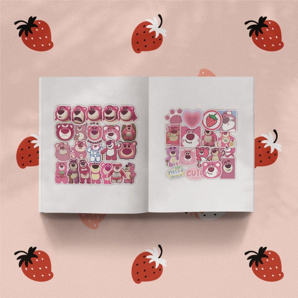 Lanfy Stiker Beruang Strawberry Tahan Air Hadiah Lucu Strawberry Bear Sticker Pack Mainan Anak Perempuan Mainan Kulit Laptop