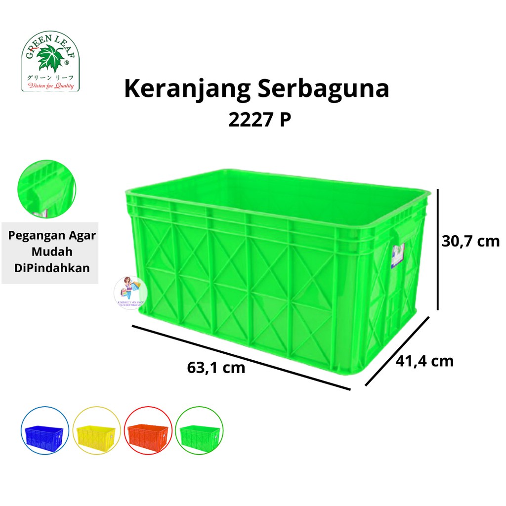 Keranjang Industri Container Box 2227 P Green Leaf