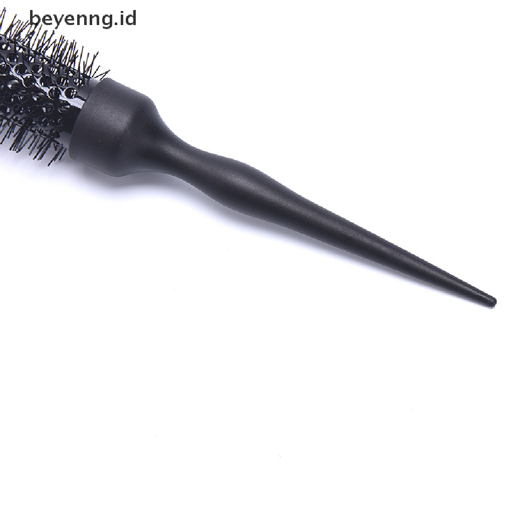 Beyen Sikat Rambut Roll Bulat Keriting Hitam Nylon Sisir Profesional Salon Barber Hairbrush ID