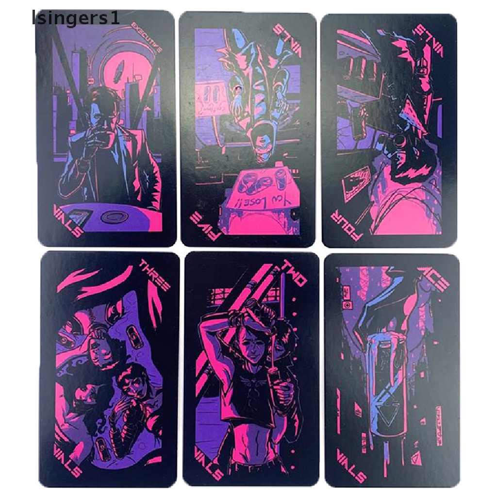 [lsingers1] Kotak Besi Neon Bulan Tarot Kartu Ramalan Deck Kartu Permainan Pesta w/Butik Manual