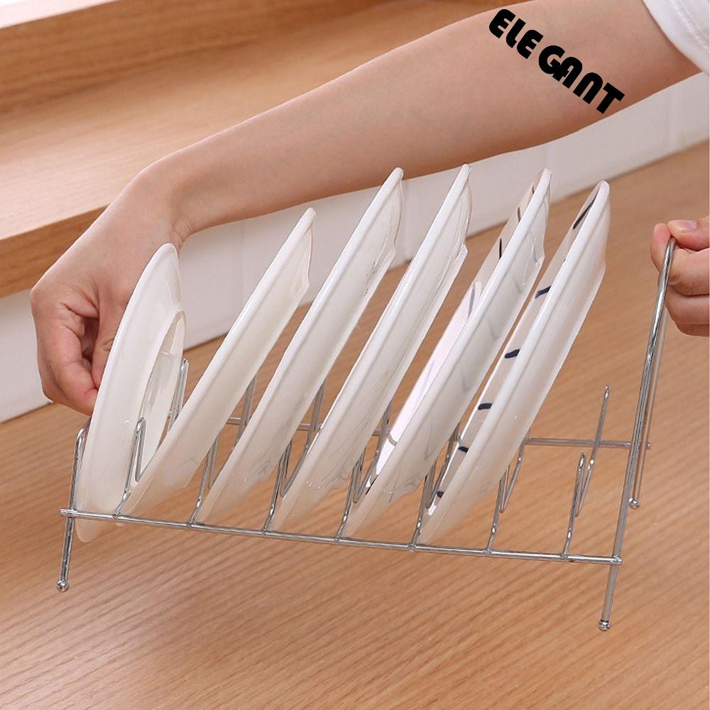 [Elegan] Rak Piring Masak Tahan Karat Drying Stand Dish Drying Kitchen Organizer Draining Plates Slot