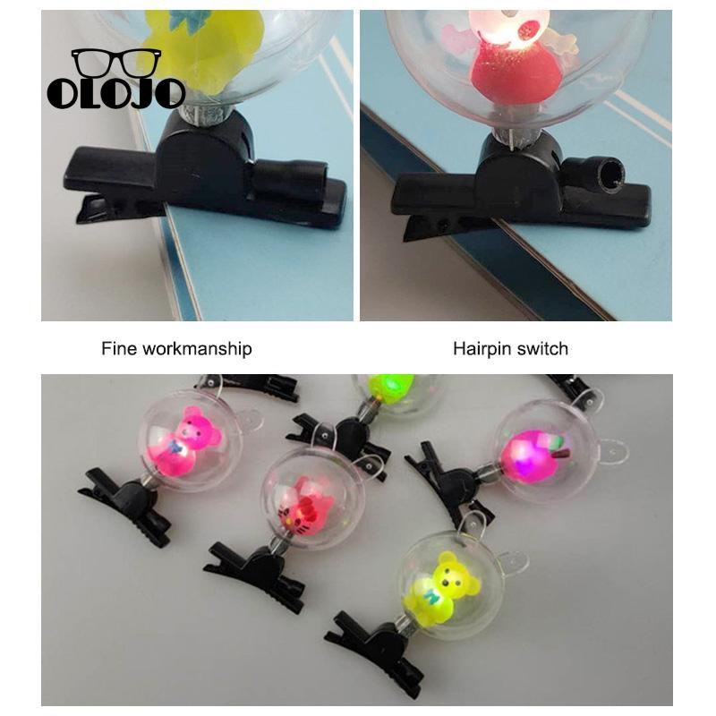 【COD】 Klip Rambut Bola Glow LED Kreatif Kartun Menggemaskan Lucu Hiasan Kepala