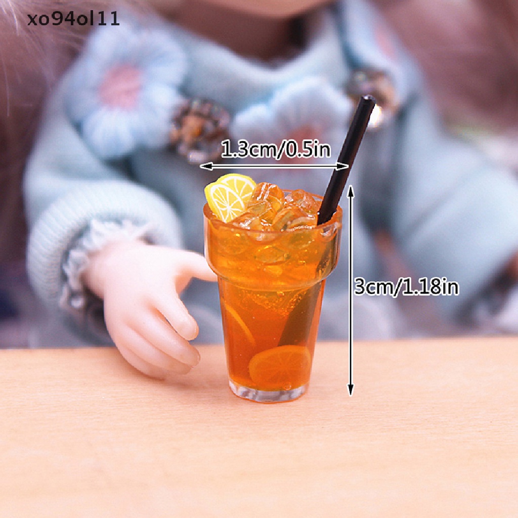 Xo 1Pc 1: 12rumah Boneka Miniatur Lemon Tea Cangkir Air Minum Model Cangkir Ornamen Rumah Dekorasi Pemandangan Hidup Mainan OL