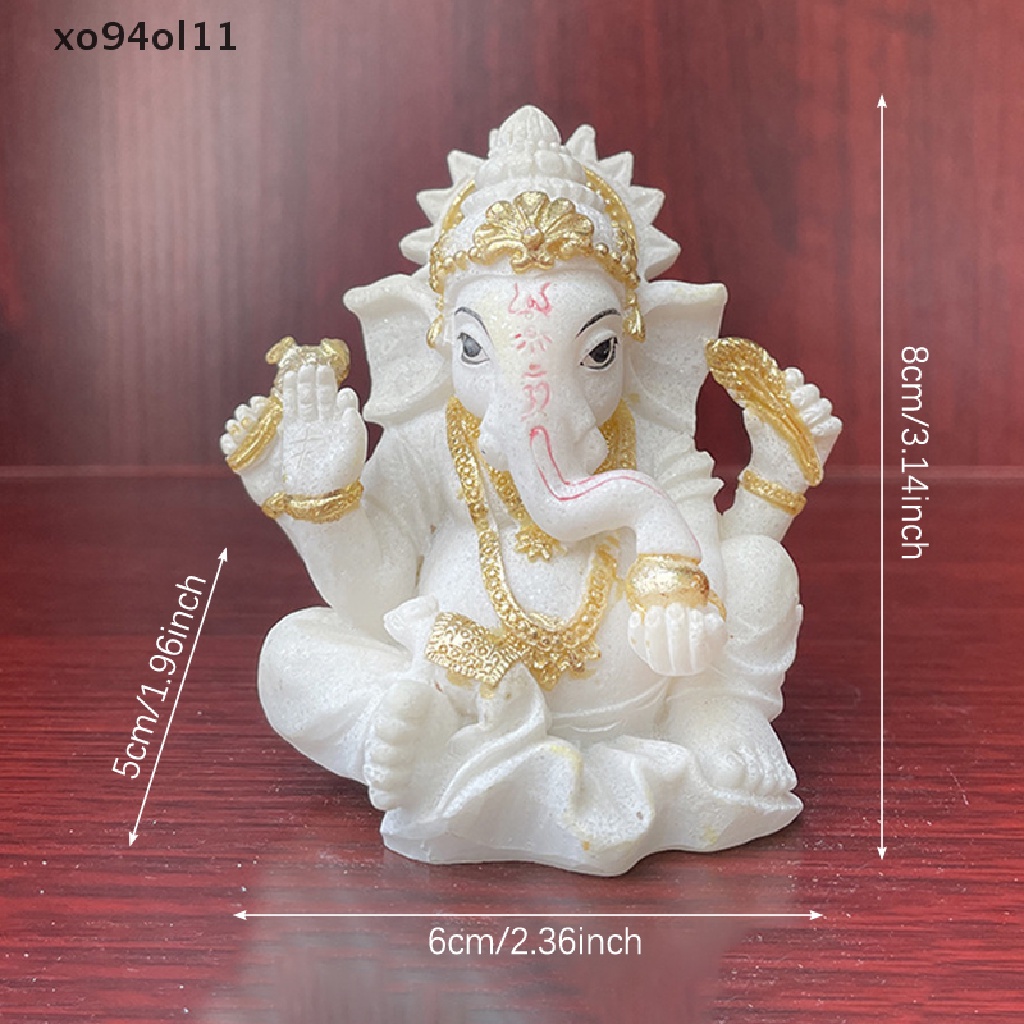 Xo Resin Kreatif Gajah Kecil Dewa Dekorasi Thai Thai Thai India Festival Kantor Rumah Hadiah Ganesha Vintage Ornamen OL