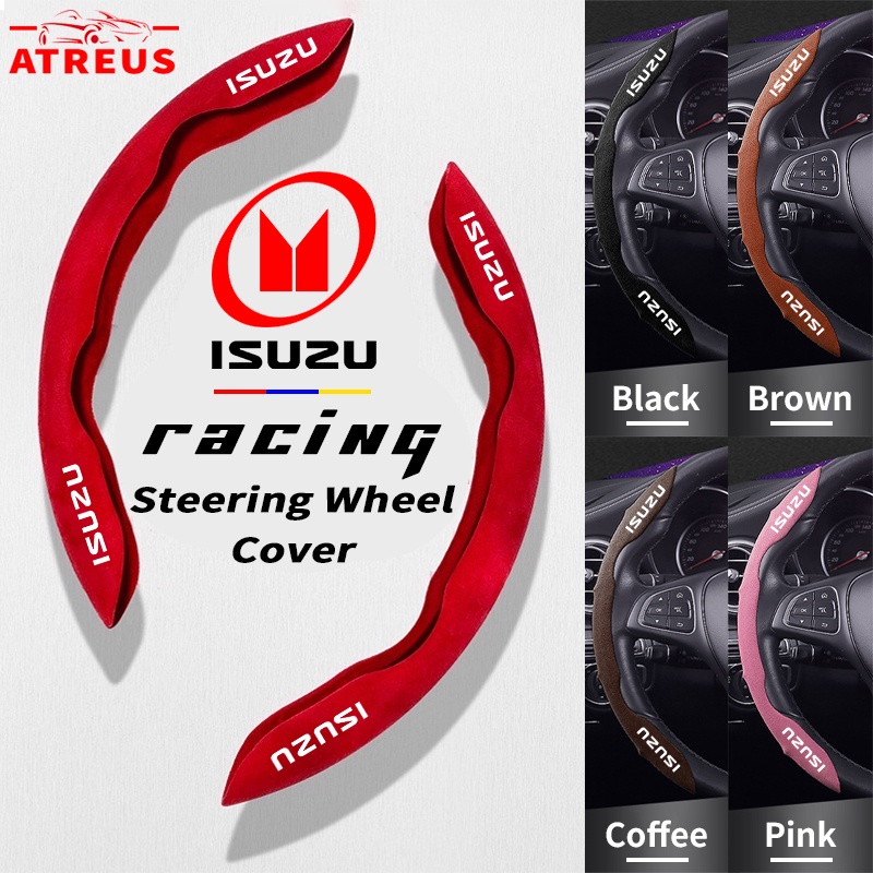 Isuzu Sarung Pelindung Setir Mobil Racing Suede Steering Wheel Cover Anti Slip Serap Keringat Untuk Panther Elf Traga Dmax Mux Trooper MU7 TFR Crosswind Panther Sportivo