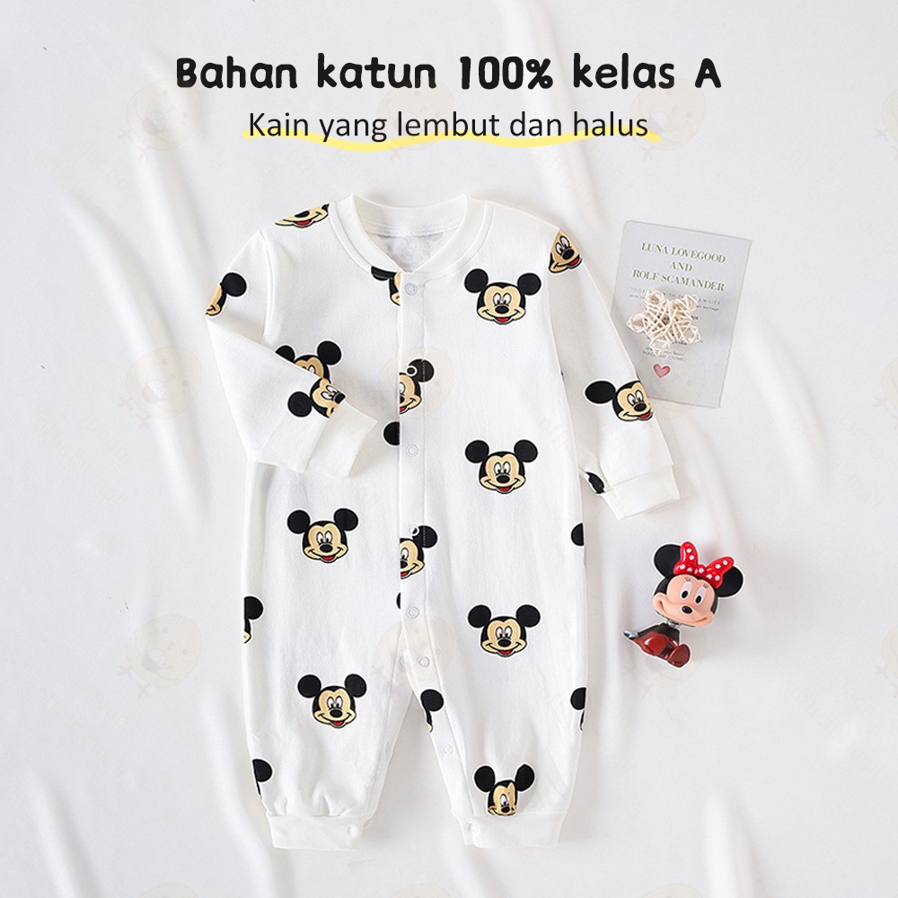 Lacoo Jumpsuit panjang bayi kaki buka cotton Jumper bayi baju tidur bayi anak Piyama bayi Sleepsuit baby newborn