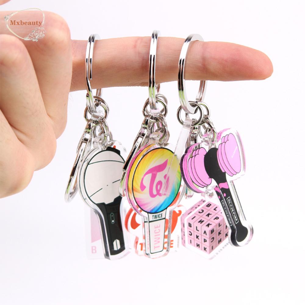 MXBEAUTY Trendy Keyring Cute Cosplay Jewelry Exo Got7 Twice Seventeen Keychain Chain Bangtan Boys Korean Fans Collection Gifts Unisex Acrylic Pendant