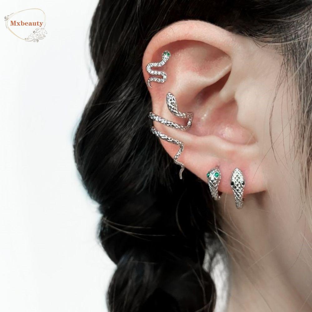 Mxbeauty Gesper Telinga Super Flash Berlebihan Perhiasan Wanita Anting Tindik Ular Wanita Earring