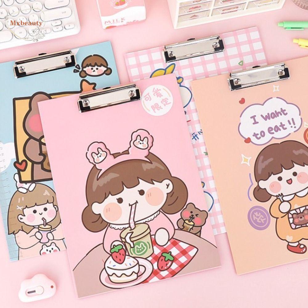 Mxbeauty Papan Klip Tulisan Kartun Lucu Menu Folder Stationary Sekolah Alas Tulisan Paper Organizer