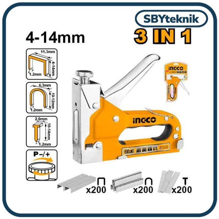 

3-in-1 Staple Gun INGCO HSG1405 - Stapler Staples Steples Tembak Jok