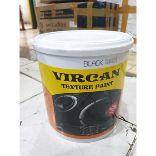 CAT TEXTURE 5KG DASAR BLACK VIRCAN SEMUA MEDIA VIRKAN + PACKING hitam