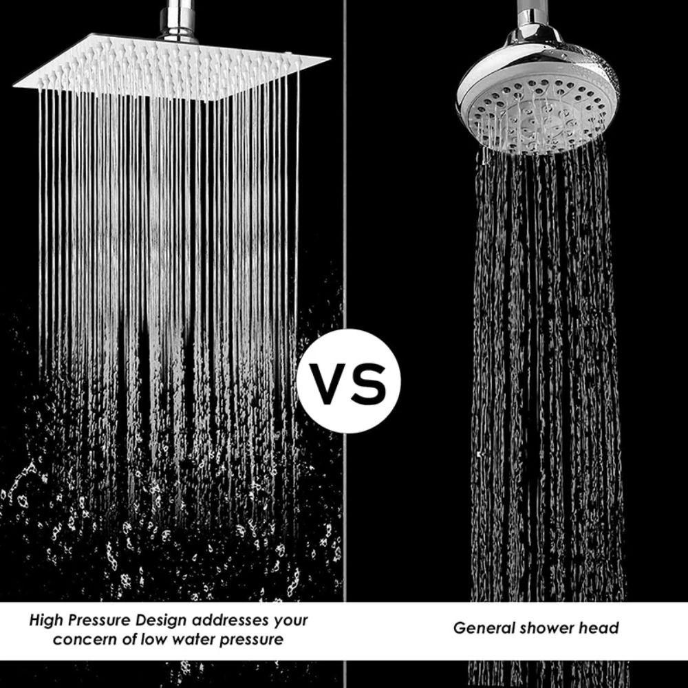 Populer Kepala Shower 8inch Bulat &amp; Persegi Tahan Lama Ultrathin Kamar Mandi Penyiram Bisa Dicuci