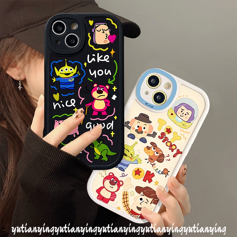 Cute Strawberry Bear Cartoon Toy Story Casing Infinix Hot 11s 10s 10 Lite 10T 11 Infinix Note 8 Hot 10T 10s 9 10 Play 11s 11 Smart 5 6 Tpu Lotso Pig Soft Phone Cover