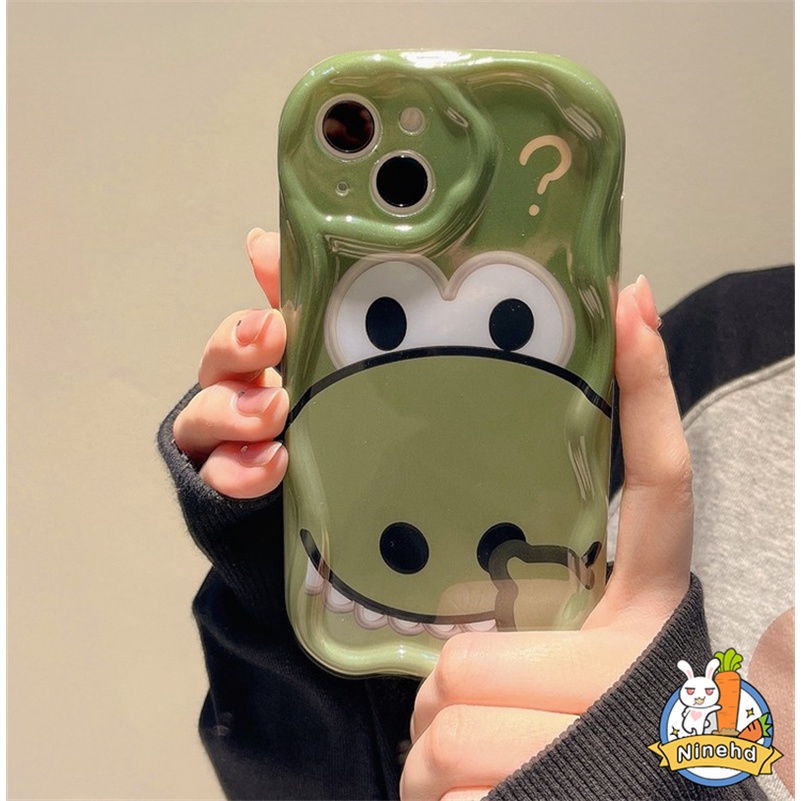 IPHONE Casing Kompatibel Untuk Iphone14 13 12 11 Pro Max X Xr Xs Max8 7 6 6s Plus SE 2020 Hidung Lucu Menggali Pola Hewan Hijau Casing Ponsel Anti Jatuh Kreatif Silikon Lembut TPU Penutup Belakang