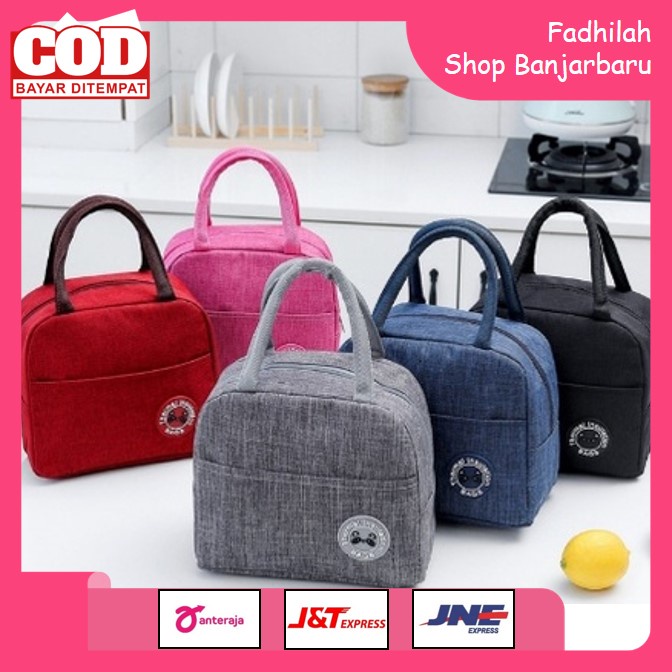 TAS BEKAL / TAS TRAVEL TEMPAT BEKAL / LUNCH BAG PREMIUM COOLER / TAS MAKANAN SEKOLAH BAHAN 2 LAPIS / LAPISAN ALUMUNIUM FOIL / TEBAL | FADHILAH SHOP BJB