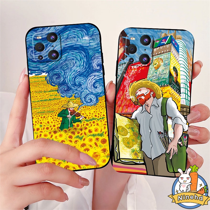 Casing Infinix Hot 20s 20i 20 12 12i 11 10 9 Play Lite Note10 Pro Smart 6 5 Pro Van Gogh Lukisan Minyak Tepi Lurus Silikon Casing Ponsel Pelindung Lensa Shockproof Cover Pelindung