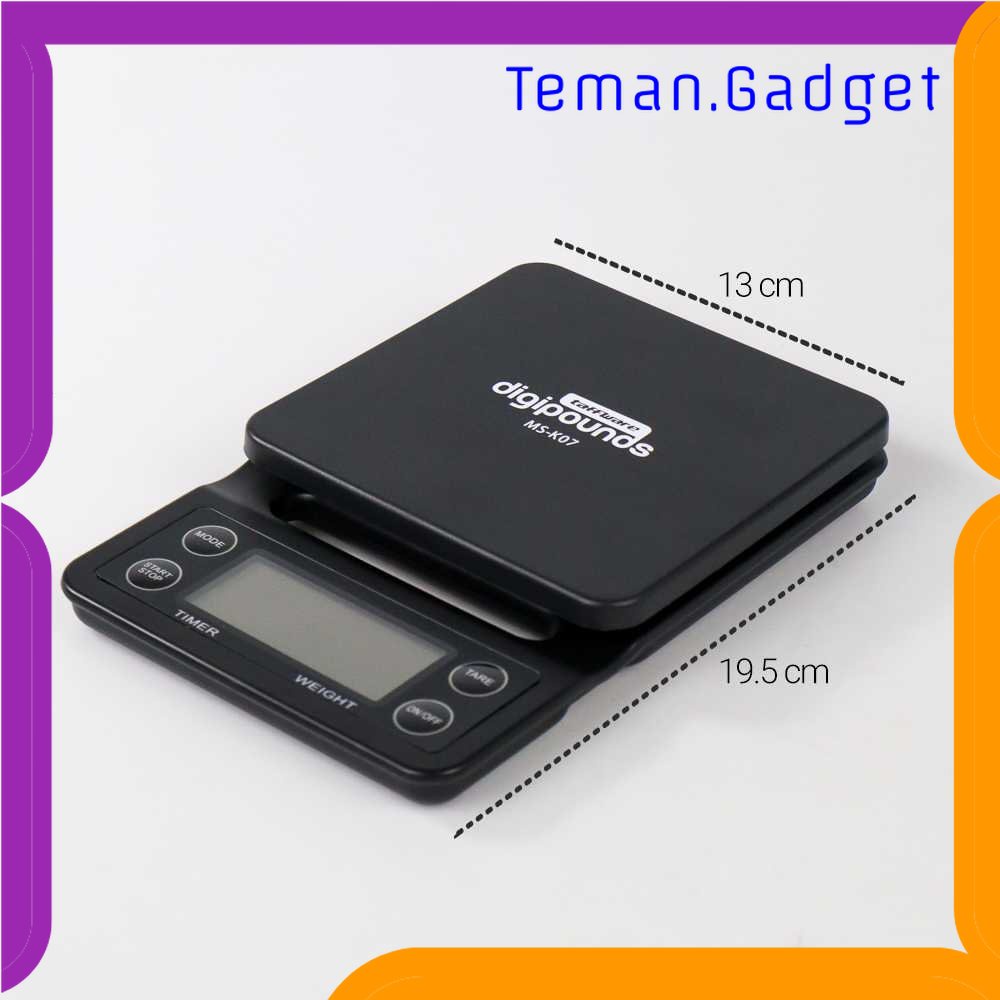 TG - DPR Taffware Digipounds Timbangan Dapur Mini Timer 5kg Akurasi 0.1g - MS-K07