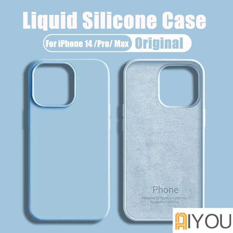 IPHONE Morandi Warna Casing Silikon Cair Iphone 14 Pro Max Plus Soft Case Untuk Iphone11 12 Pro Max13 14 Pro Max Full Cover Shockproof Soft Case