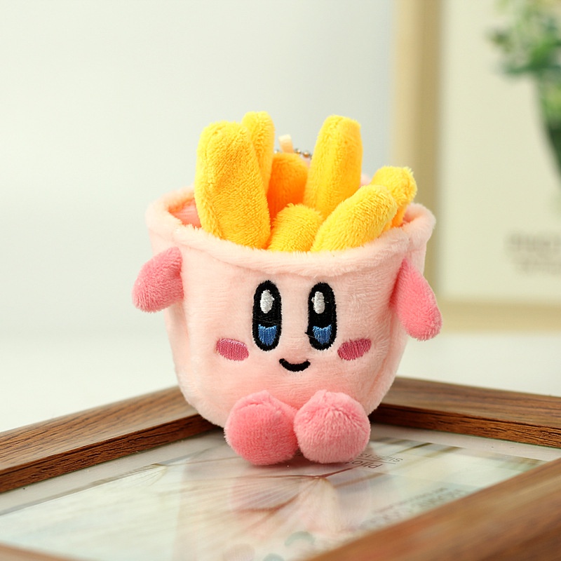 Lucu Kartun French Fries Plush Doll Hamburger Liontin Gadis Jantung Hiasan Gantungan Kunci