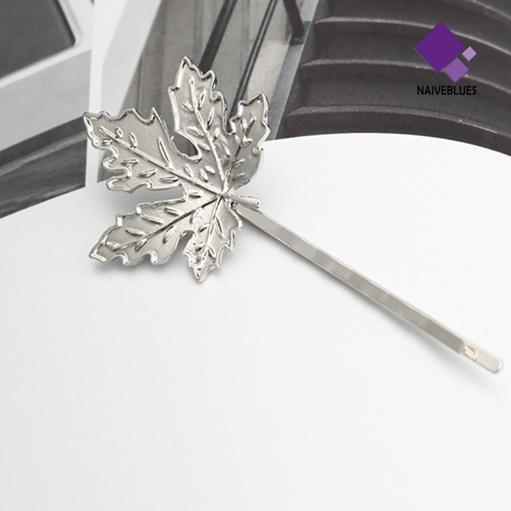 &lt; Naiveblues &gt; 2Pcs Elegan Maple Leaf Alloy Hairpin Rambut Wanita Hiasan Kepala Aksesoris