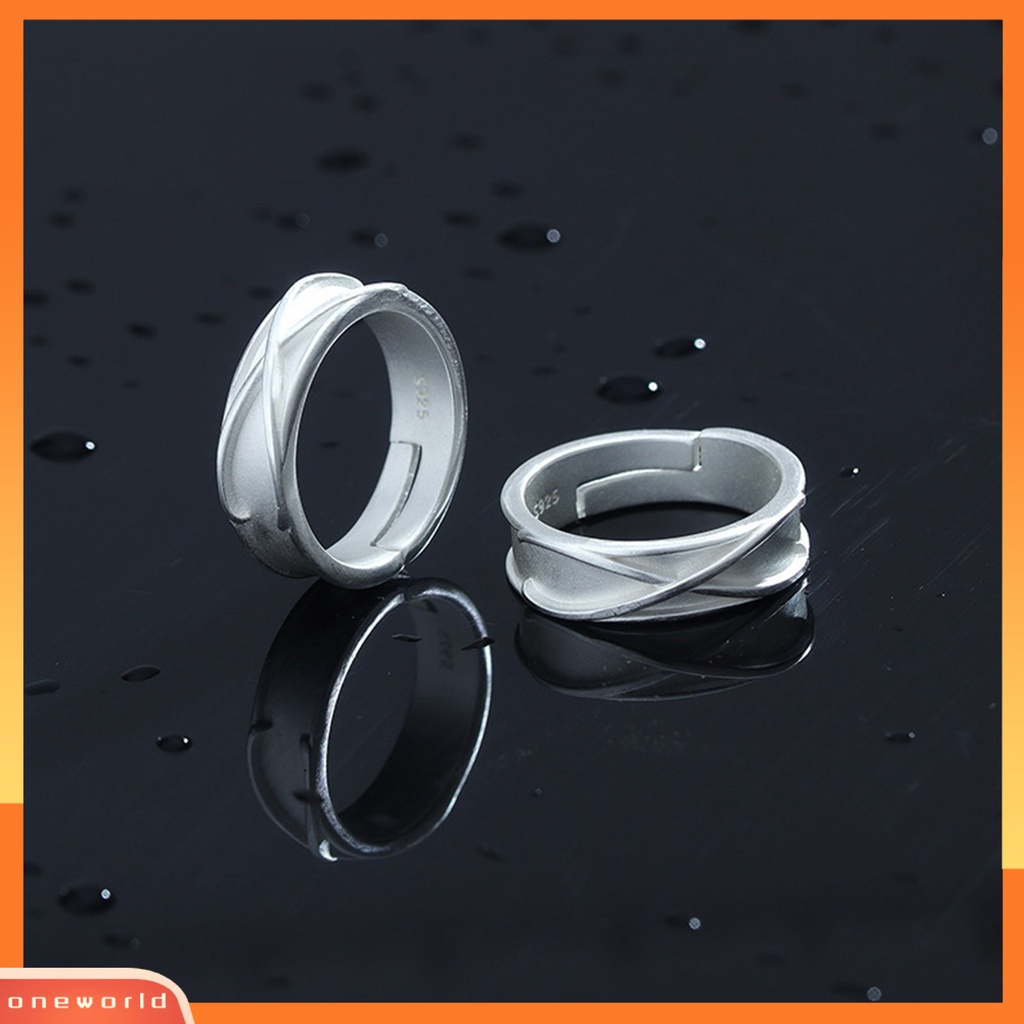 [EONE] Cincin Shiny Polishing Halus Sandblasting Geometris Pembukaan Yang Dapat Disesuaikan Paduan Pasangan Matahari Wukong Waktu Cincin Hadiah Valentine