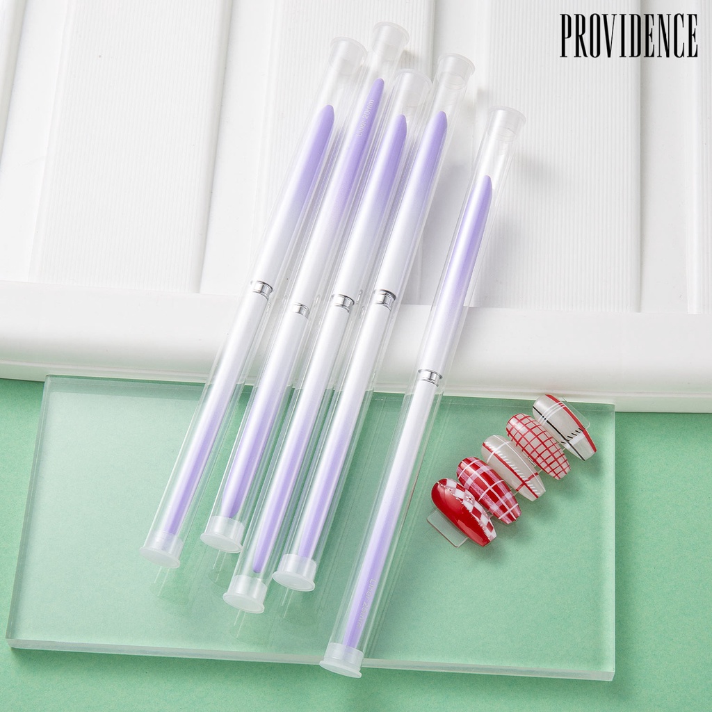 Providence7 /15 /20 /25 /30mm Nail Liner Pen Ujung Halus Warna Gradien Bulu Fleksibel Non-slip Handle Gambar Garis Garis Garis Lukisan Bunga Pena Perlengkapan Salon Kuku