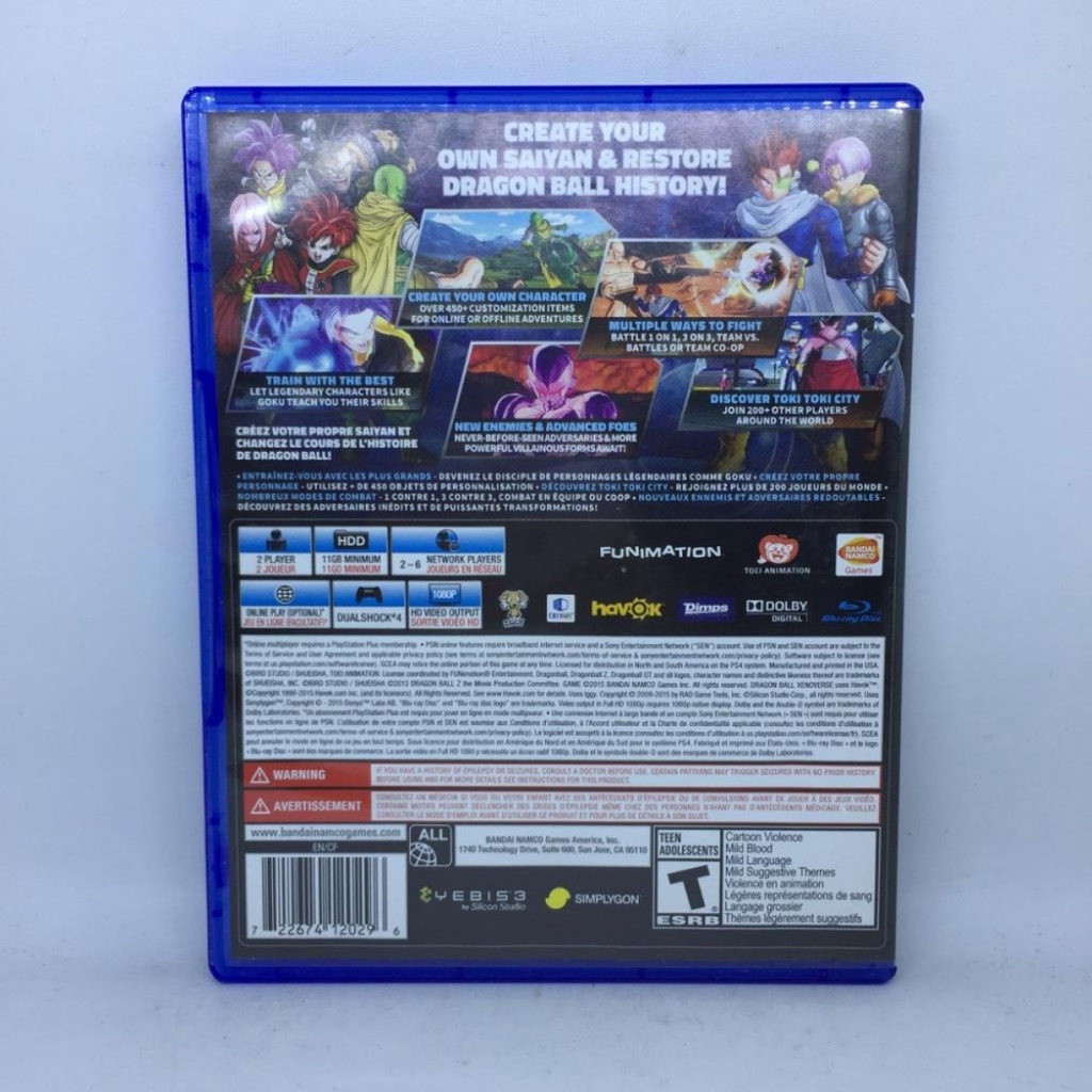 BD PS4 DragonBall Xenoverse XV