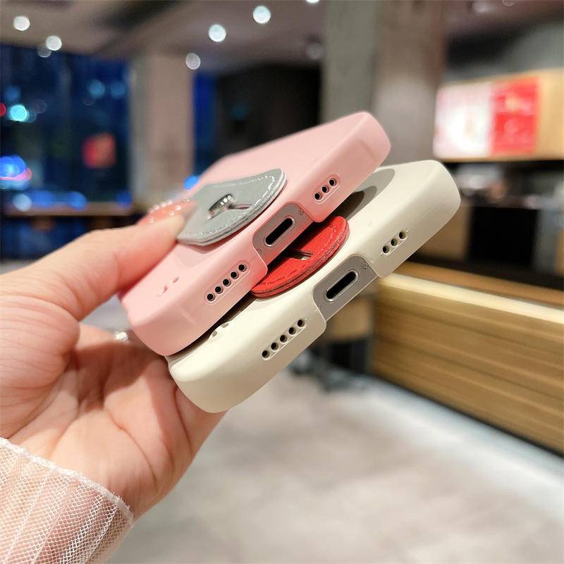 IPHONE Slim Frameless Leather Wrist Strap Holder Phone Case Untuk Iphone14 13 12 Pro MAX Plus Sarung PC Keras Tahan Guncangan Untuk Iphone11