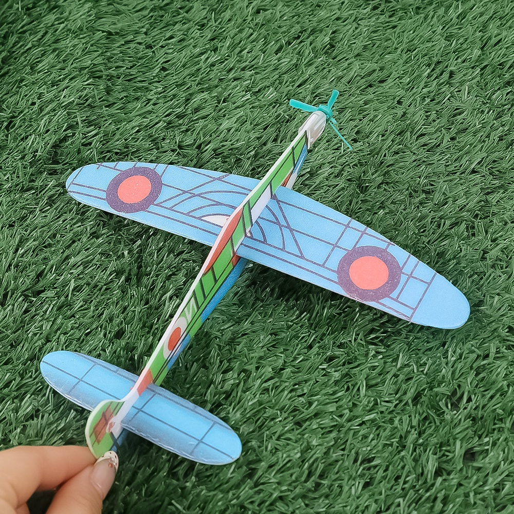 [Warna Random] Mainan Pesawat Busa Handmade DIY/Mainan Anak Model Game/Kreatif Menyenangkan Outdoor Flying Glider