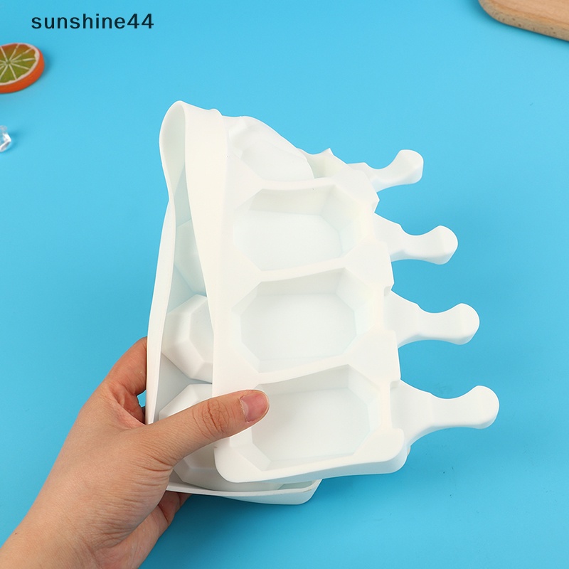 Sunshine Cetakan Silikon Es Krim4/8Lubang Untuk Popsicle Ice Cube Mould DIY Alat Baking ID