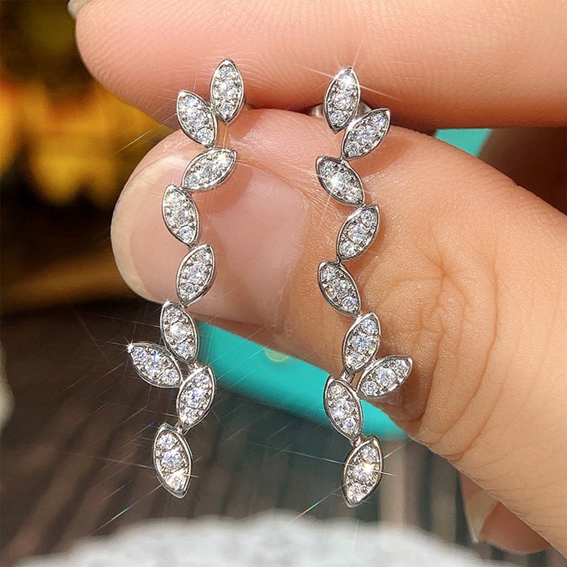 Anting Panjang Wanita Dengan Cubic Zirconia Anting Pengantin Wanita Mewah Untuk Pesta Pernikahan Hadiah Mewah Perhiasan Fashion