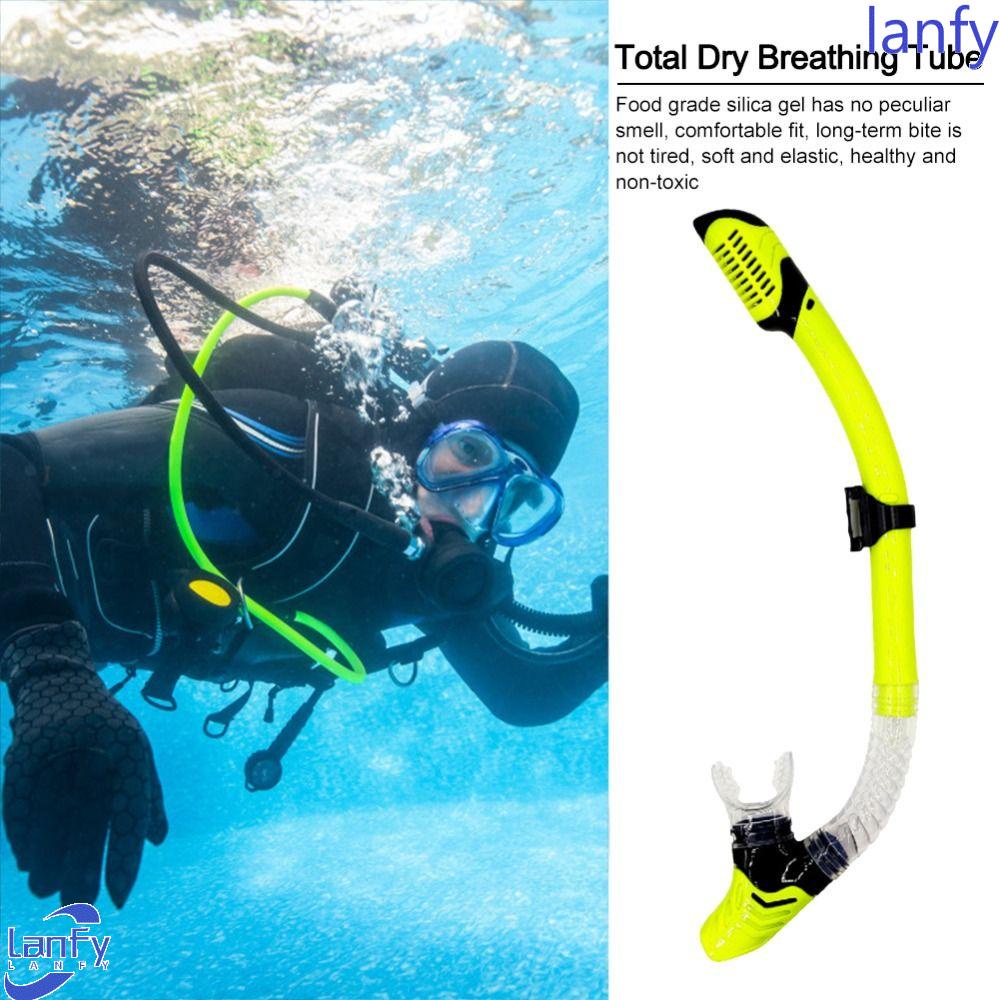 Lanfy Diving Snorkel Tube Full Dry Untuk Under Water Air Alat Pernafasan Pernafasan Renang Tube Alat Menyelam Cocok Dewasa Anak Underwater Snorkeling Dry Breathing Tube