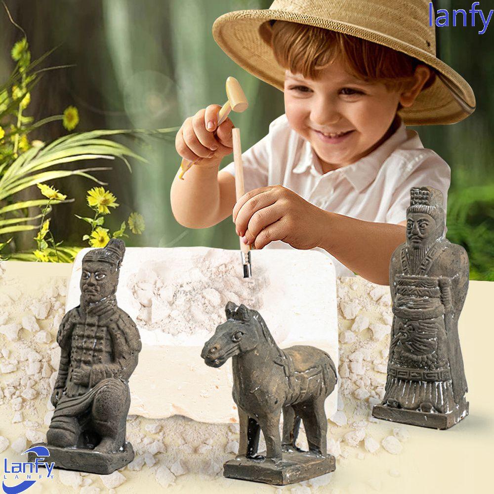 Lanfy Terracotta Warriors Travel Memorial Miniatur Kuda Ornamen Dekorasi Rumah China Antik Imitasi Gaya China Handmade Souvenir Kerajinan Terracotta Patung Tentara