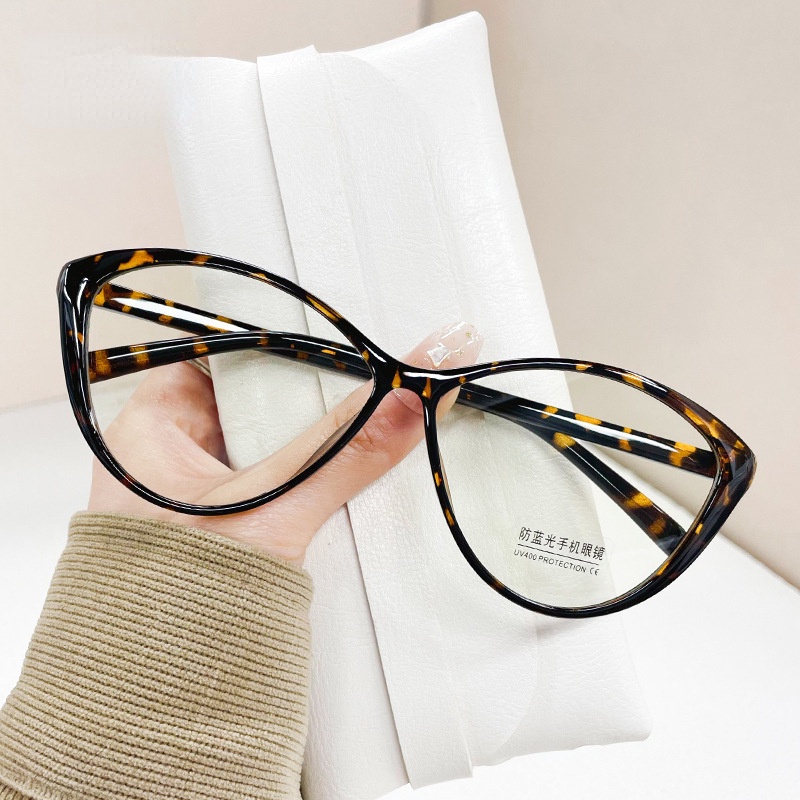 (YUZHU) Kacamata Oval Frame Cat Eye Anti Blue Light Untuk Wanita Vintage Fashion Ultra Light Candy Color Eyeglasses