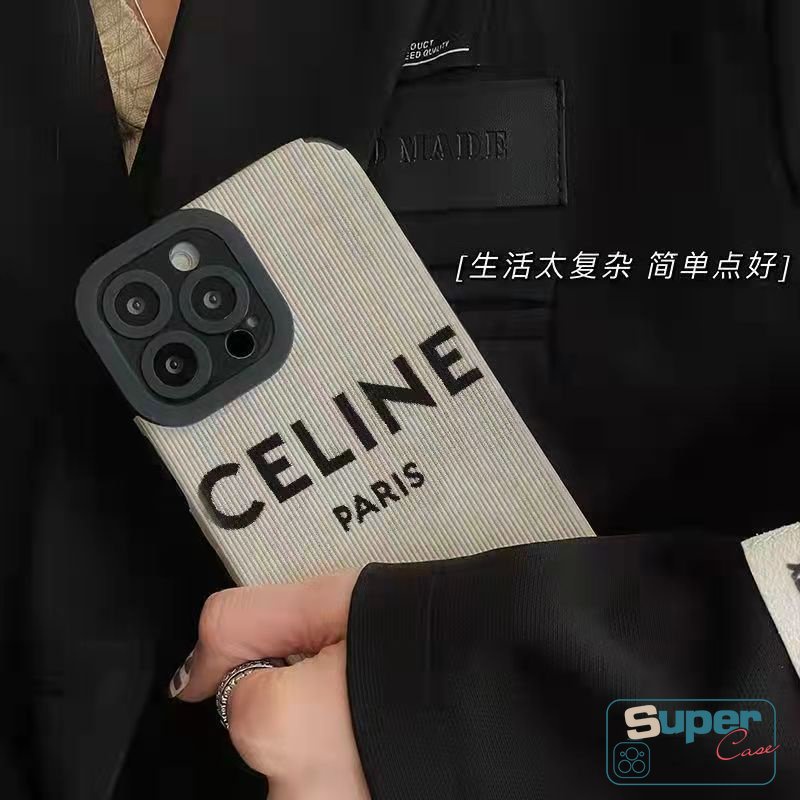 IPHONE Casing Ponsel Huruf Merek Trendi Sederhana Kompatibel Untuk Iphone11 Pro MAX X 7Plus XR 13 12 14 Pro MAX XS MAX 8Plus Shockproof Lembut Tpu Silicon Mewah Tekstur Kulit Cover