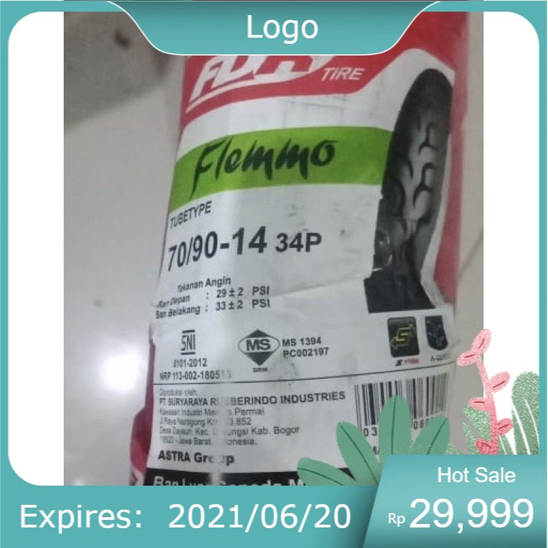 MPM FDR Tubetype Ban Motor Flemmo 70 90 Ring 14 Matic Depan Mio Vario Beat Spin Flemo Pro Harga Per 