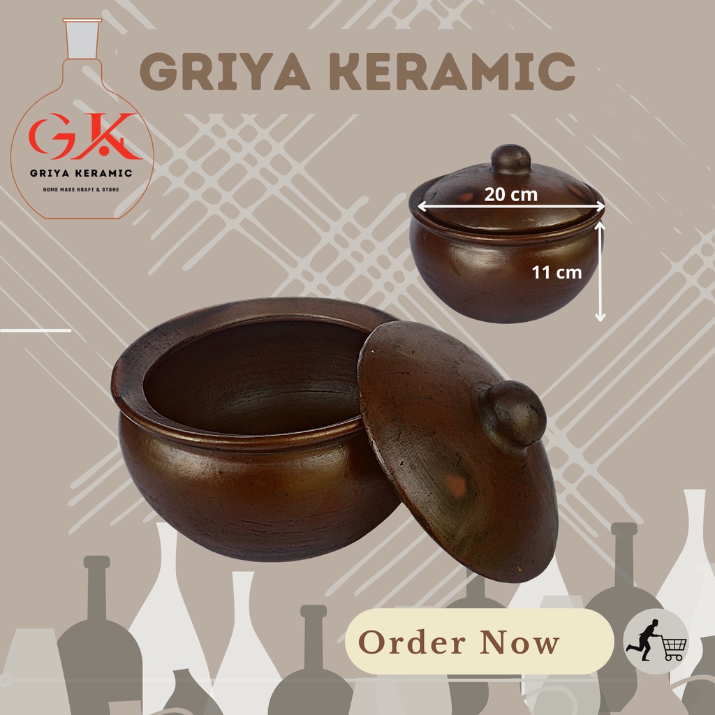 Panci gerabah atau panci rebus | Halus anti jamur bahan tebal #20 cm