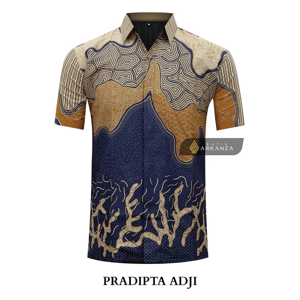 BATIK ARKANZA Motif PRADIPTA ADJI Kemeja Batik Pria Casual Lengan Panjang Slim Fit Premium