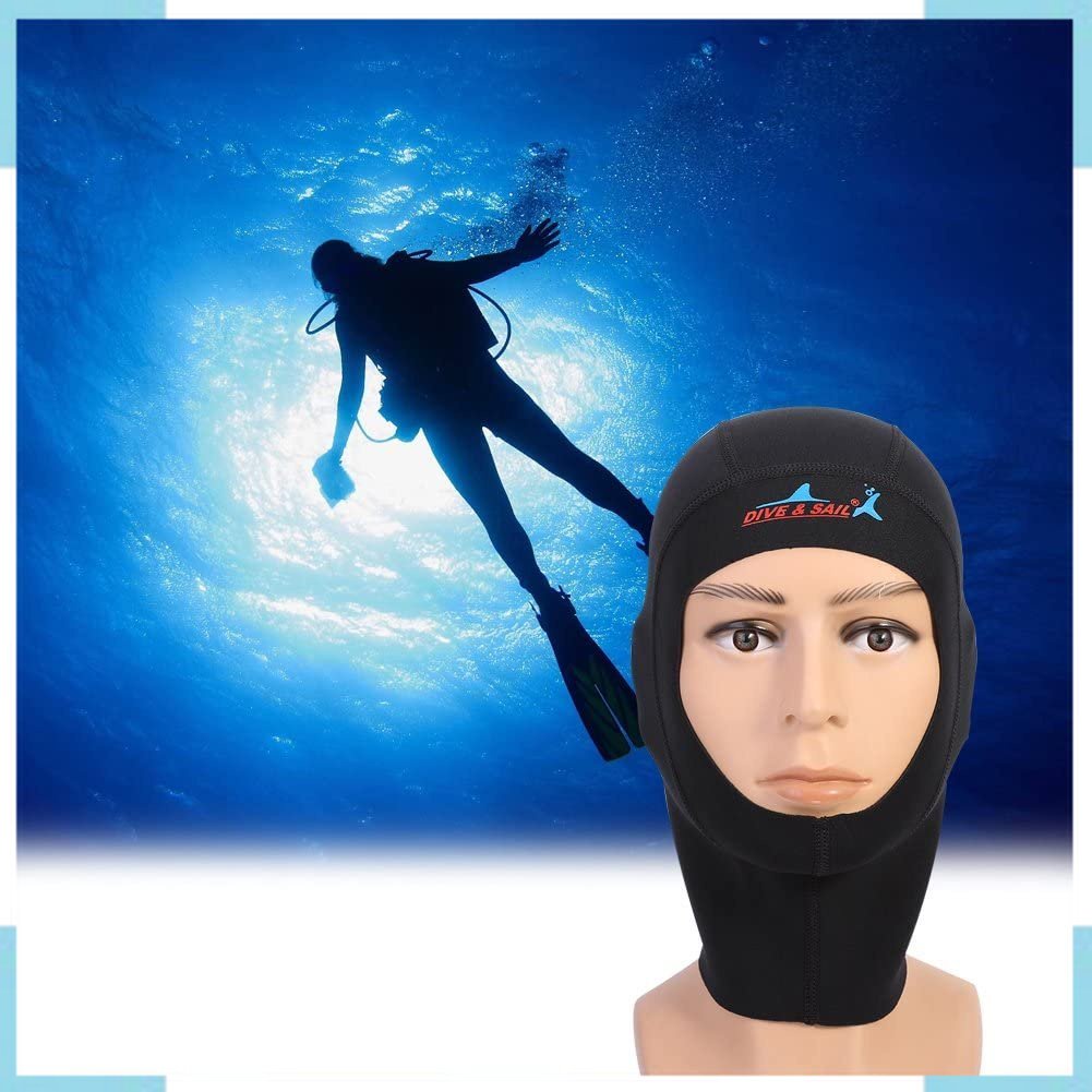 Spesial & Termurah Dive&Sail Hood Scuba Diving Snorkeling Ultrathin Neoprene l - DH-002 - Black Spes