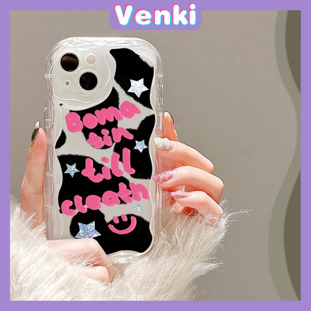 VENKI -For iPhone 11 iPhone Case 3D Curved Edge Wave Clear Case TPU Airbag Shockproof Camera Cover Smiley Star Compatible with iPhone 14 13 Pro max 12 Pro Max xr xs max 7 Plus 8