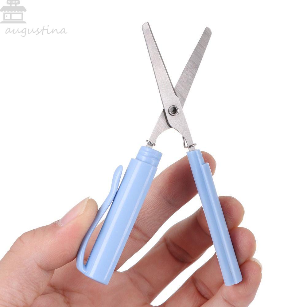 Agustina Handcraft Scissor Anak Kids Sekolah Pemotong Kertas Stationary Student Safe Folding Scissor