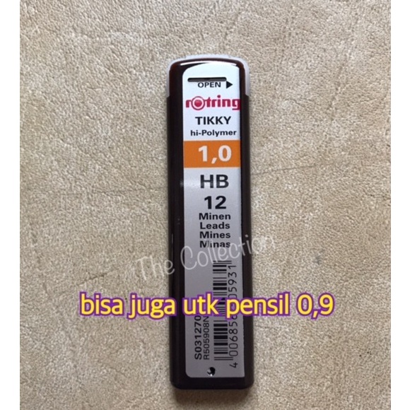 

ATK0411RT refill isi 12 HB 1,0 mm isi pensil mekanik ROTRING 0.9 0,9 1